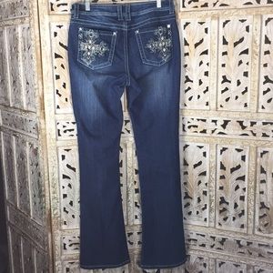 Suko Stretch Bootcut Cross Design Jeans Size 8